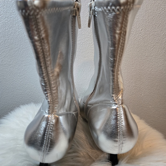 Abound Erin Silver Faux Leather  Ankle Boots - Sz 9.5 - New - Picture 5 of 10